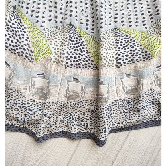Knit Maxi Dress Beach Umbrella Polka Dots Pale Blue Sleeveless Stretch S Nic+Zoe - Picture 5 of 12